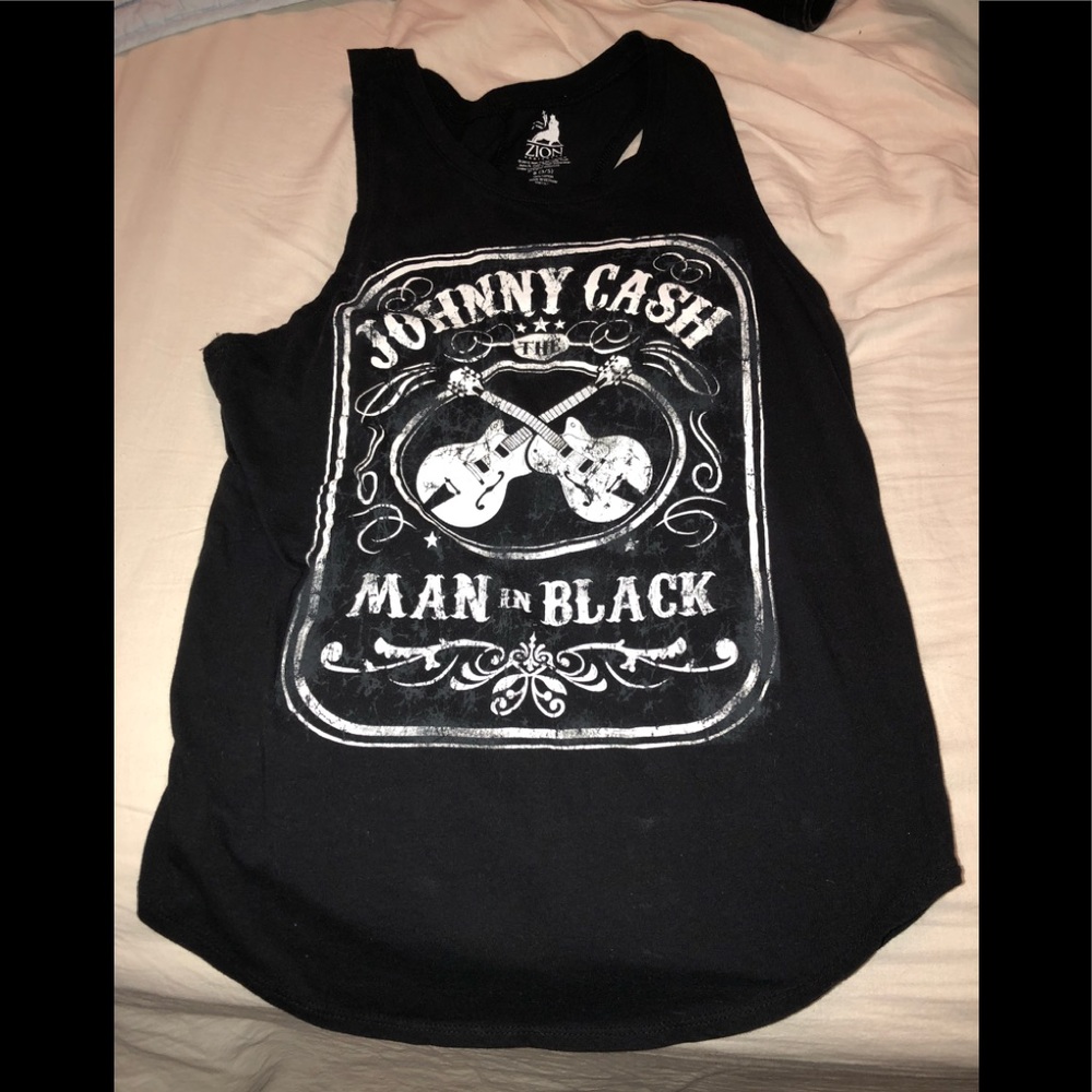 Black Johnny Cash Tank Top
